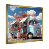 Pastel Ice Cream Truck I - Car Van Canvas Wall Art