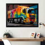 Urban Delivery Truck Graffiti - Truck Canvas Wall Art