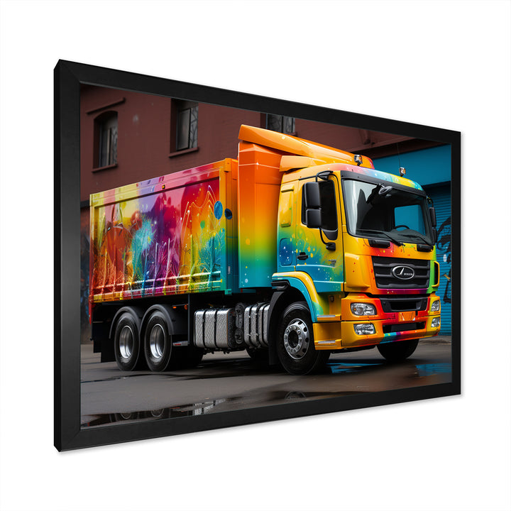 Urban Delivery Truck Graffiti - Truck Canvas Wall Art