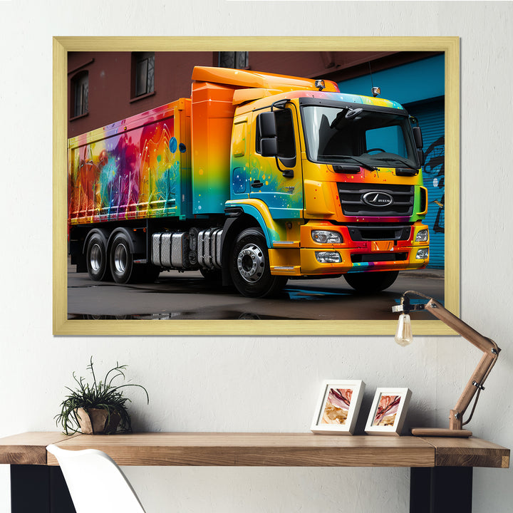 Urban Delivery Truck Graffiti - Truck Canvas Wall Art