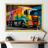 Urban Delivery Truck Graffiti - Truck Canvas Wall Art