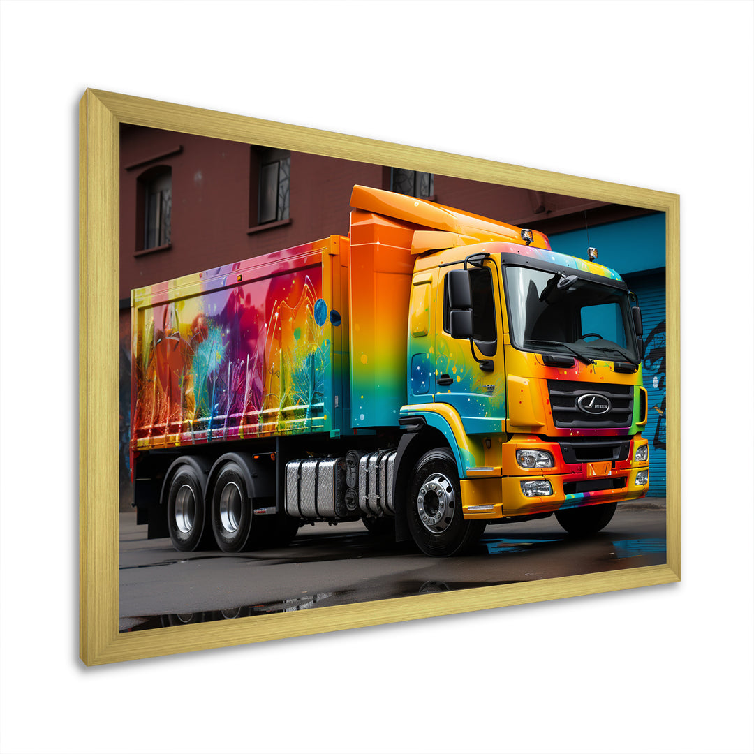 Urban Delivery Truck Graffiti - Truck Canvas Wall Art