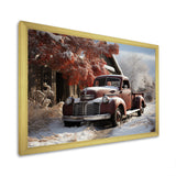 Truck Pickup Charm In Winter - Truck Pickup Canvas Wall Art
