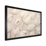 Minimalism White Tulips Symphony - Floral Canvas Wall Art