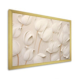 Minimalism White Tulips Symphony - Floral Canvas Wall Art