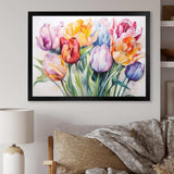 Painted Multicolor Tulips Collage - Floral Canvas Wall Art