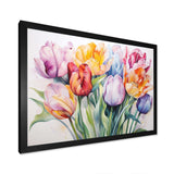 Painted Multicolor Tulips Collage - Floral Canvas Wall Art