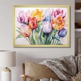 Painted Multicolor Tulips Collage - Floral Canvas Wall Art