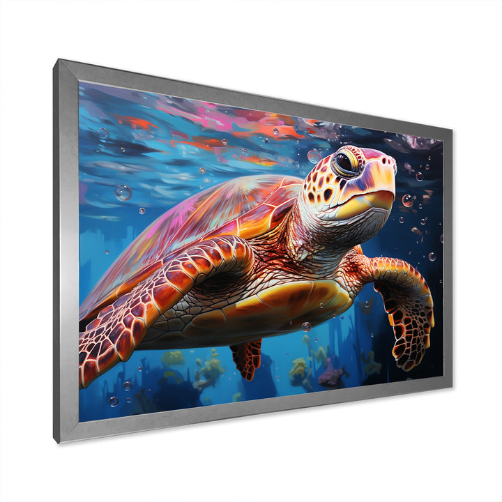 Pastel Sea Turtle - Turtle Large Canvas Wall Art