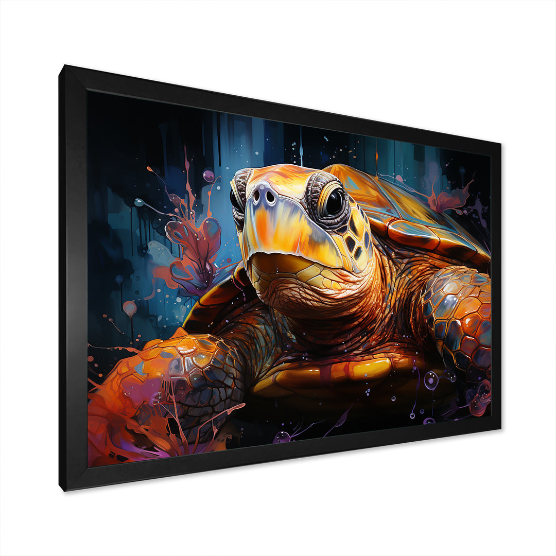 Pop Art Portrayal Of A Turtle - Turtle Bedroom Wall Art