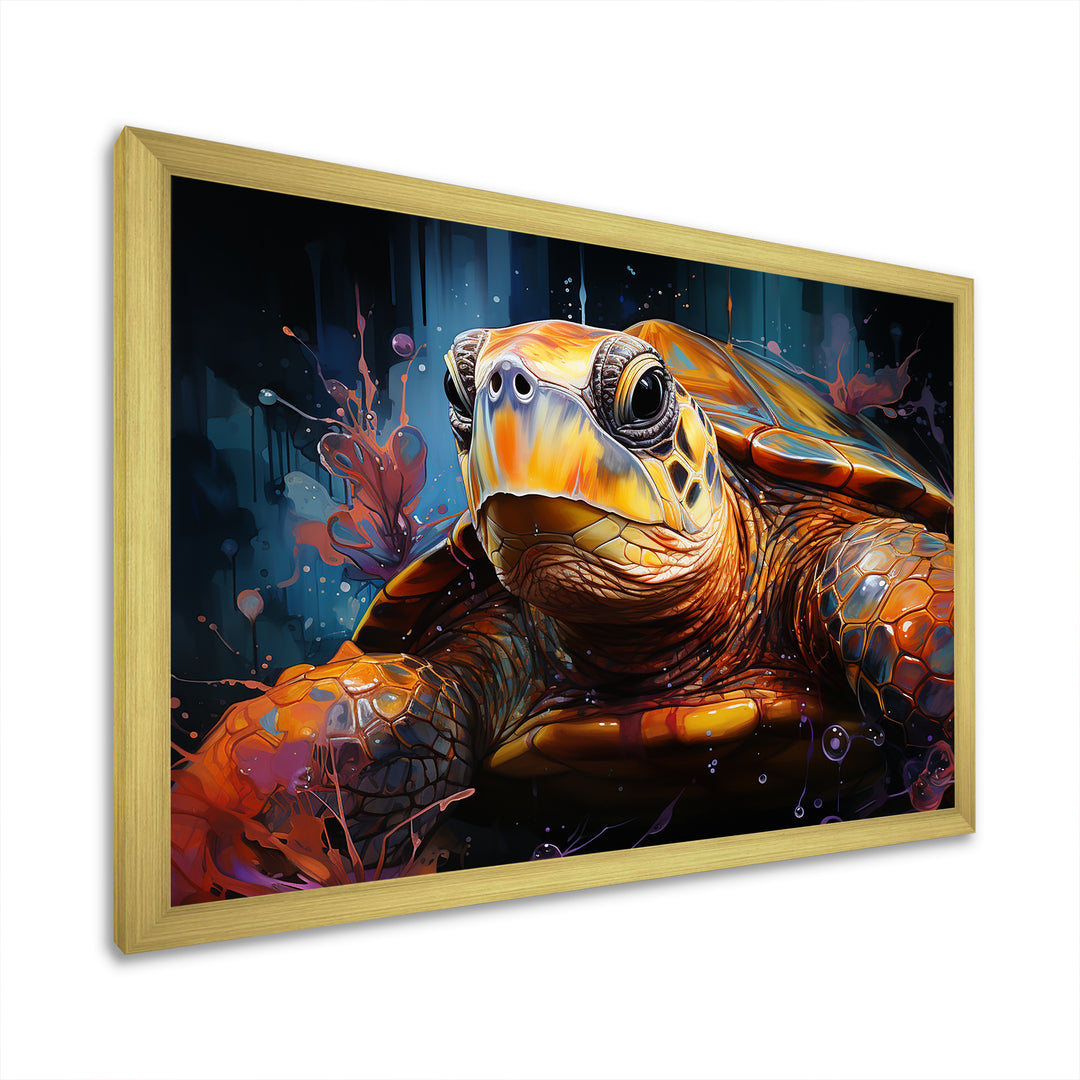 Pop Art Portrayal Of A Turtle - Turtle Bedroom Wall Art