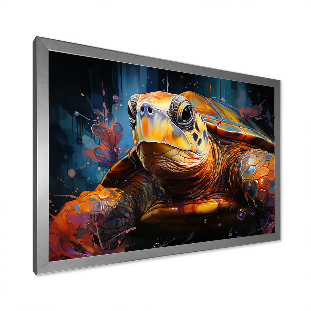 Pop Art Portrayal Of A Turtle - Turtle Bedroom Wall Art