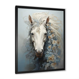 Minimalism Flower Hair Horse - Beige Horse Wall Art