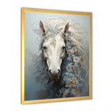 Minimalism Flower Hair Horse - Beige Horse Wall Art