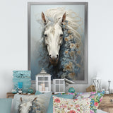 Minimalism Flower Hair Horse - Beige Horse Wall Art