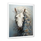 Minimalism Flower Hair Horse - Beige Horse Wall Art