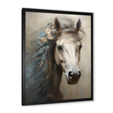 Minimalism Black and white Horse - Horse Large Canvas Wall Art