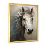Minimalism Black and white Horse - Horse Large Canvas Wall Art