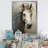 Minimalism Black and white Horse - Horse Large Canvas Wall Art