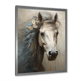 Minimalism Black and white Horse - Horse Large Canvas Wall Art