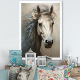 Minimalism Black and white Horse - Horse Large Canvas Wall Art