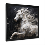 Minimalism Black and white Galloping Horse - Horse Home Decor Art