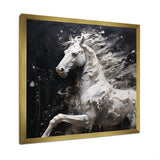 Minimalism Black and white Galloping Horse - Horse Home Decor Art