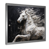 Minimalism Black and white Galloping Horse - Horse Home Decor Art
