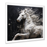 Minimalism Black and white Galloping Horse - Horse Home Decor Art