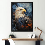 Blue and Black Abstract Eagle - Eagle Canvas Wall Art