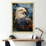 Blue and Black Abstract Eagle - Eagle Canvas Wall Art
