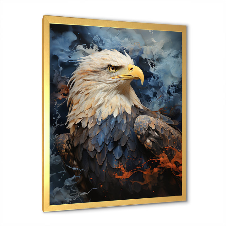Blue and Black Abstract Eagle - Eagle Canvas Wall Art