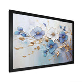 Blue And Gold Exquisit Violets - Floral Canvas Wall Art