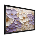 Purple And White Minimalism Violets - Floral Canvas Wall Art