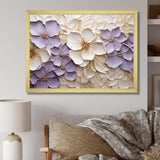 Purple And White Minimalism Violets - Floral Canvas Wall Art