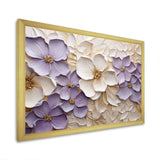 Purple And White Minimalism Violets - Floral Canvas Wall Art