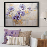 Purple And Gold Adorned Violets Meadow I - Floral Canvas Wall Art