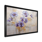 Purple And Gold Adorned Violets Meadow I - Floral Canvas Wall Art