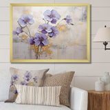 Purple And Gold Adorned Violets Meadow I - Floral Canvas Wall Art