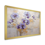 Purple And Gold Adorned Violets Meadow I - Floral Canvas Wall Art