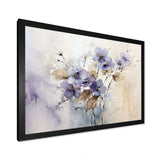 Beige And Purple Adorned Violets - Floral Canvas Wall Art