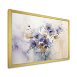 Beige And Purple Adorned Violets - Floral Canvas Wall Art