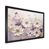 Beige And Purple Adorned Violets I - Floral Canvas Wall Art