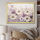 Beige And Purple Adorned Violets I - Floral Canvas Wall Art