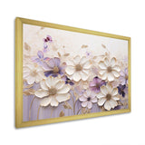 Beige And Purple Adorned Violets I - Floral Canvas Wall Art