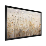 beige Wildflowers Floral Fantasy - Floral Canvas Wall Art