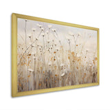 beige Wildflowers Floral Fantasy - Floral Canvas Wall Art