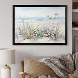 Wildflowers on the beach - Floral Canvas Wall Art