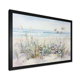 Wildflowers on the beach - Floral Canvas Wall Art