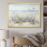 Wildflowers on the beach - Floral Canvas Wall Art